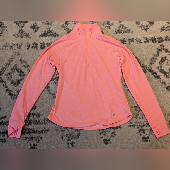 Old Navy Tops - NWOT Old Navy Semi-Fit Half-Zip Long Sleeve Active Top – Bright Orange – M